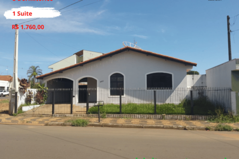 Casa com 3 quartos e suite no centro